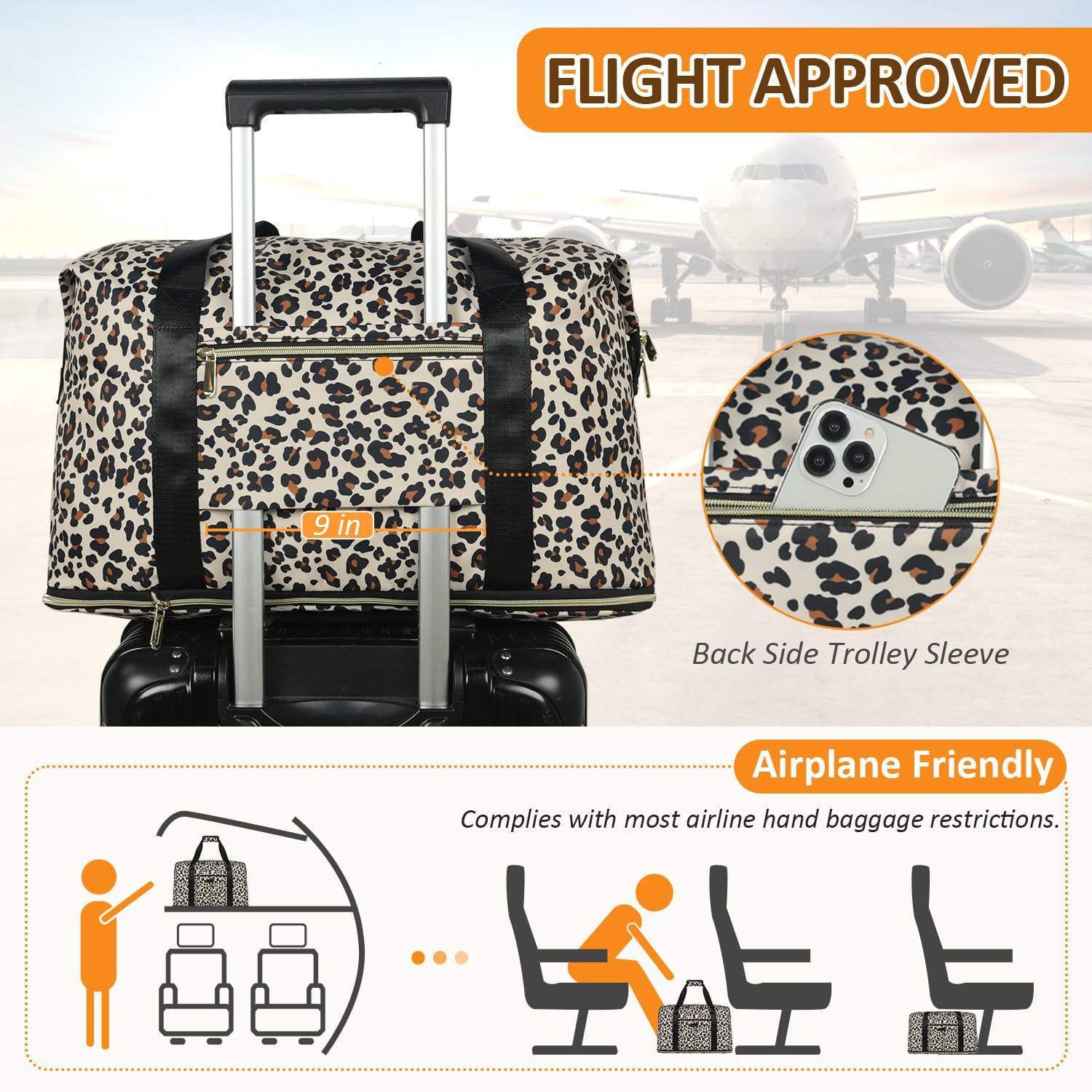 Expandable Travel Duffle Bags Weekender Overnight Bags for Women Men Hospital Bag for Women Labor Delivery with Toiletry Bag Waterproof - Image 5