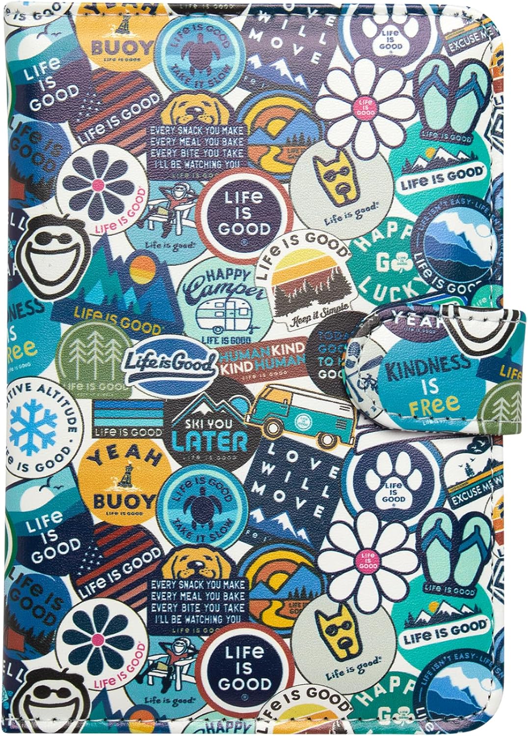 Travel Passport Cover - Anti-Theft Passport Holder Wallet with Interior Card Slots, Magnetic Snap Closure, Newsprint