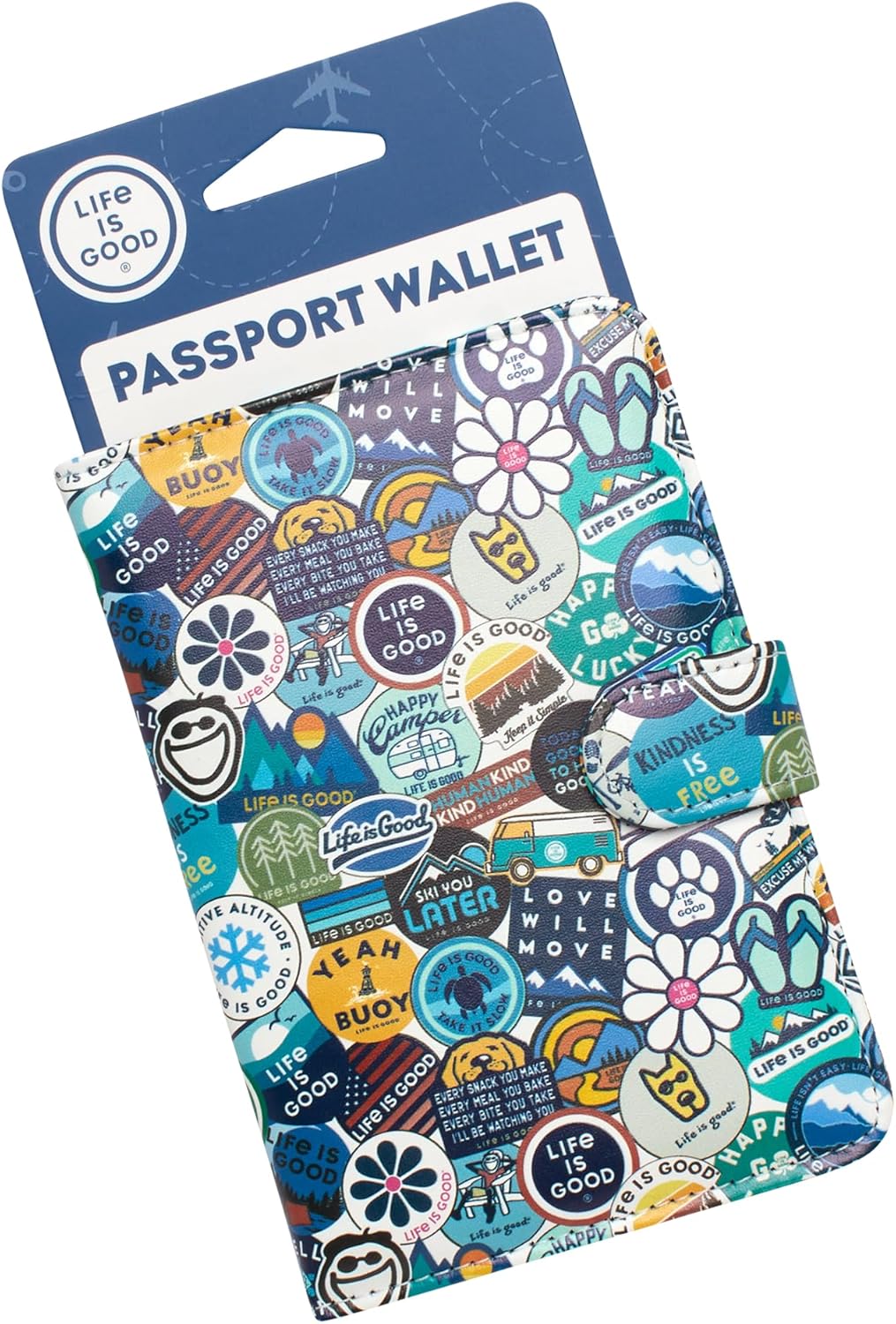 Travel Passport Cover - Anti-Theft Passport Holder Wallet with Interior Card Slots, Magnetic Snap Closure, Newsprint - Image 4