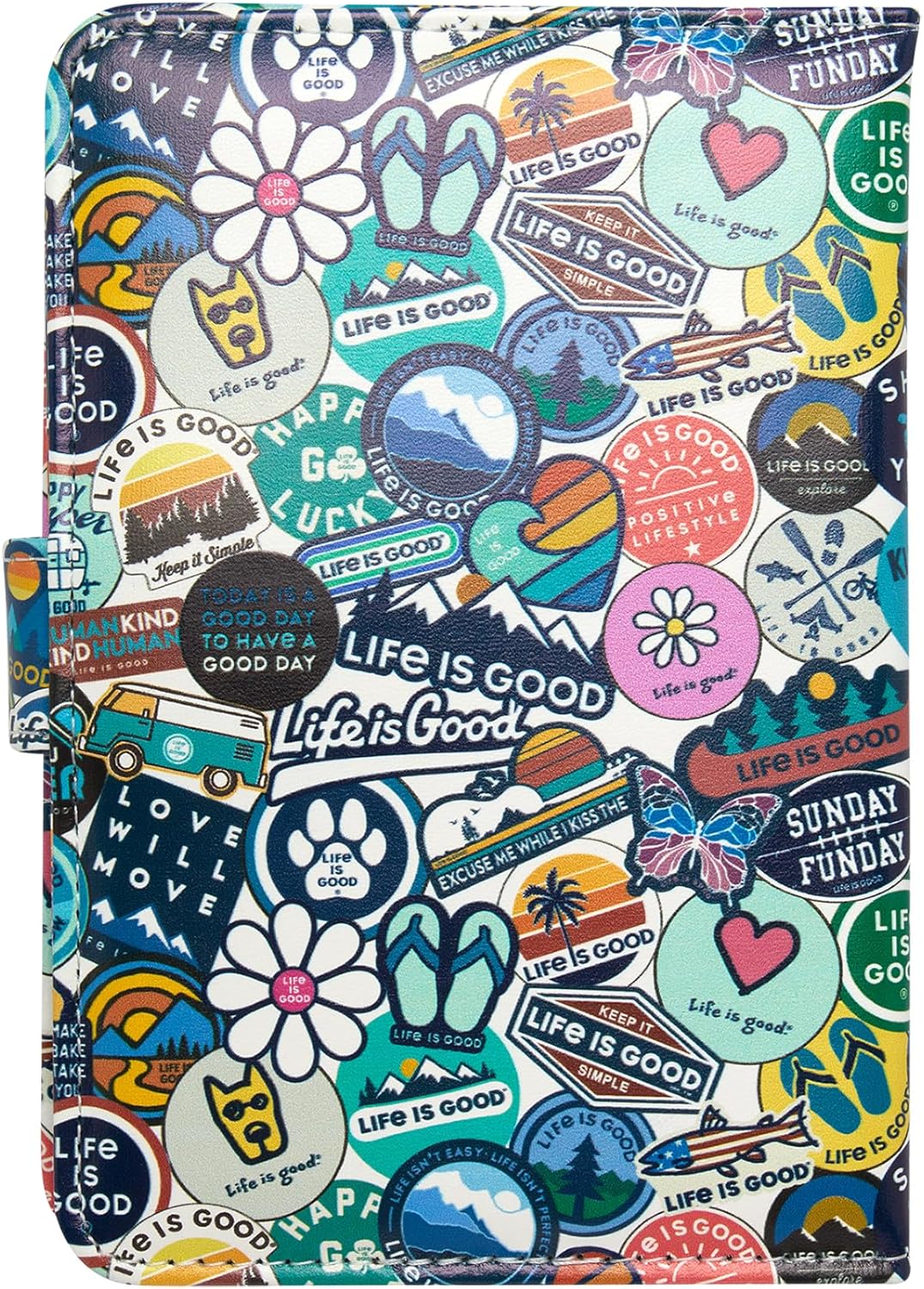 Travel Passport Cover - Anti-Theft Passport Holder Wallet with Interior Card Slots, Magnetic Snap Closure, Newsprint - Image 5