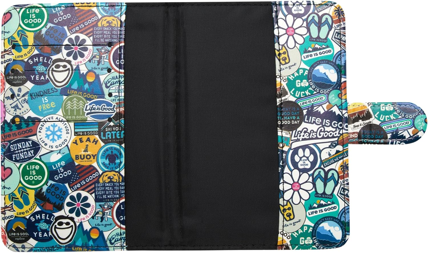 Travel Passport Cover - Anti-Theft Passport Holder Wallet with Interior Card Slots, Magnetic Snap Closure, Newsprint - Image 6