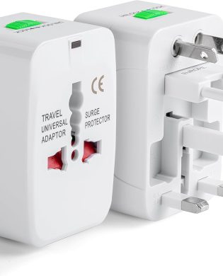 Bates- Universal Adapter for Travel, Compact International Power Adapter for USA, EU, UK, Australia, and India Outlets, All in One