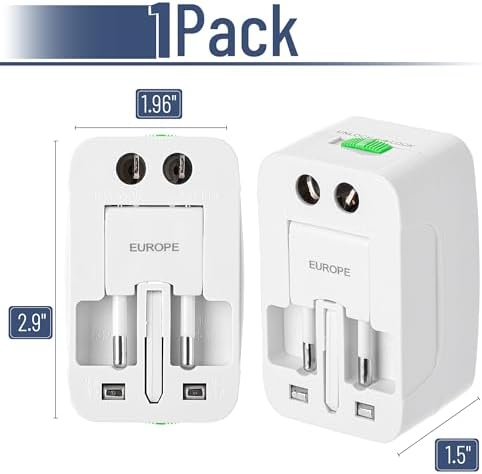 Bates- Universal Adapter for Travel, Compact International Power Adapter for USA, EU, UK, Australia, and India Outlets, All in One - Image 3