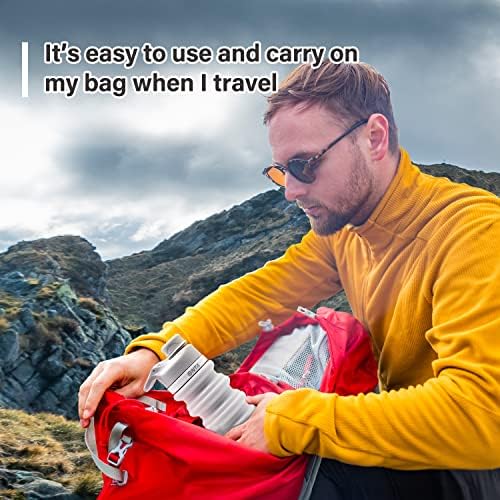 ONTA Collapsible BPA Free Silicone Water Bottle, 20oz - Portable, Leakproof, Easy Clean, Shatter Resistant, Travel Friendly - Image 6
