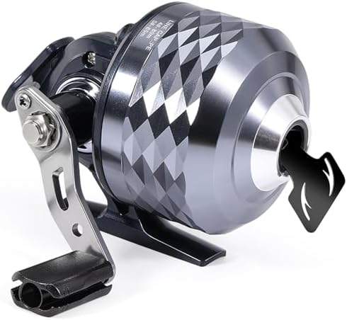 Sougayilang Spincast Fishing Reel, Easy to Use Push Button Casting Design,High Speed 3.9 :1,All-Metal Gears, Changeable Right/Left-Hand Retrieve, Includes Monofilament Line